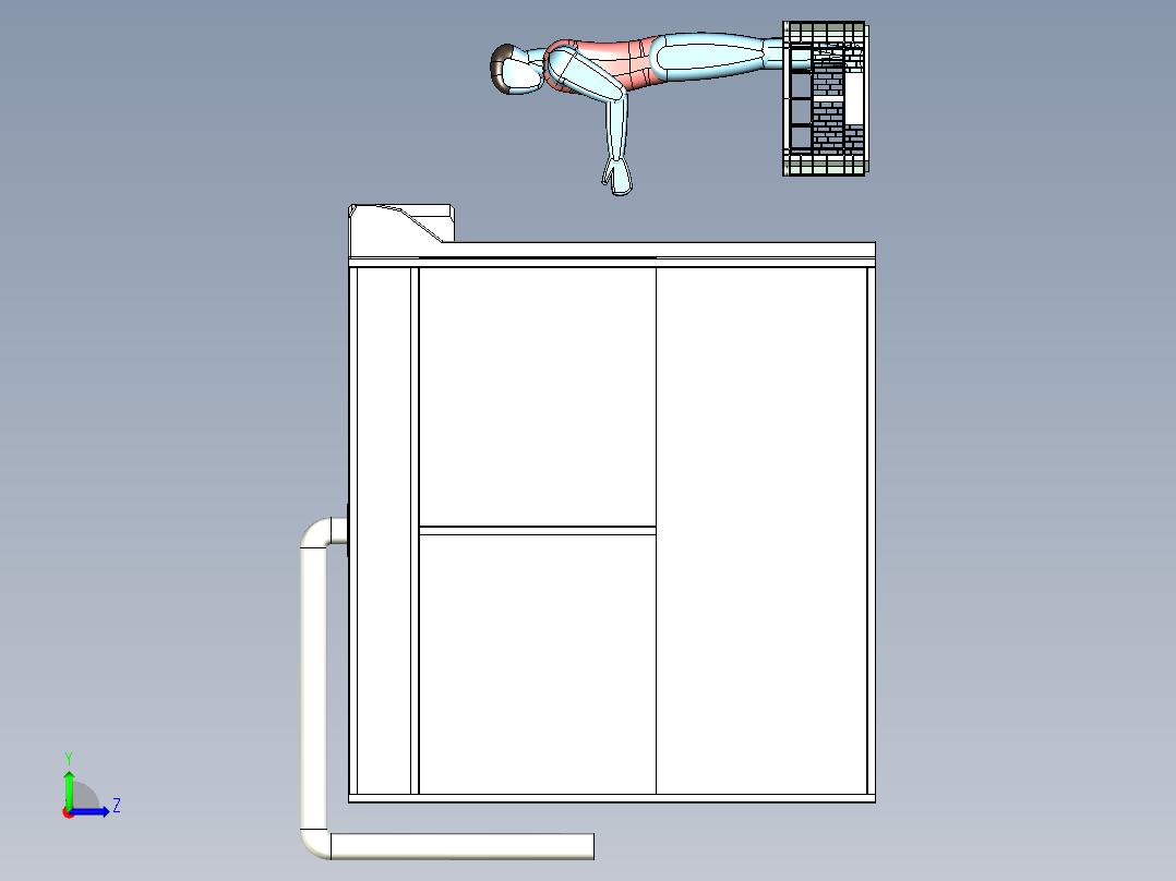 封闭式工作房焊接工作站设计左视图