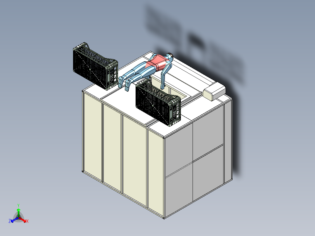 封闭式工作房焊接工作站设计正等轴测图