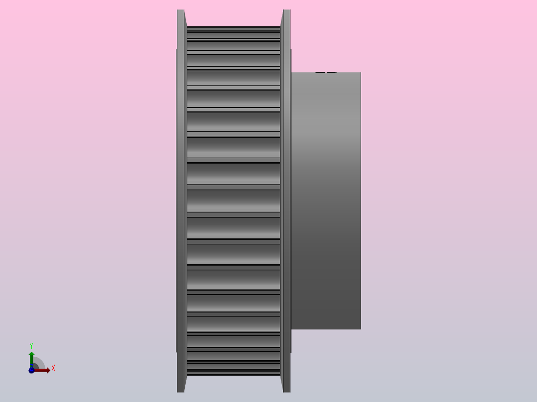 带顶丝键槽孔小凸缘型圆弧形齿同步带轮8YU型_S8YUDK-40-25-dk25-A前视图