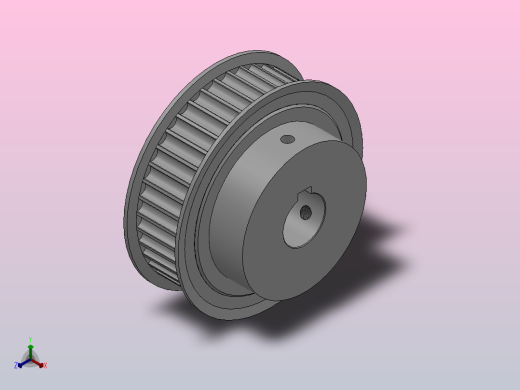 带顶丝键槽孔小凸缘型圆弧形齿同步带轮8YU型_S8YUDK-40-25-dk25-A正等轴测缩略图