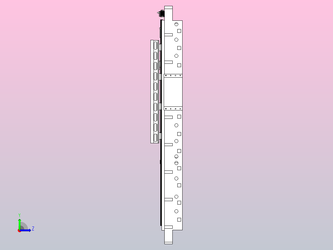 XK2514丝杠导轨、工作台左视图