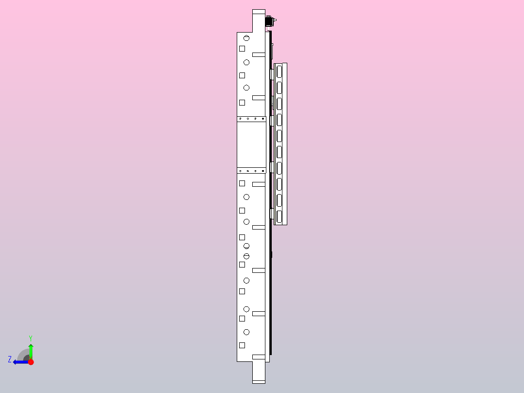 XK2514丝杠导轨、工作台右视图