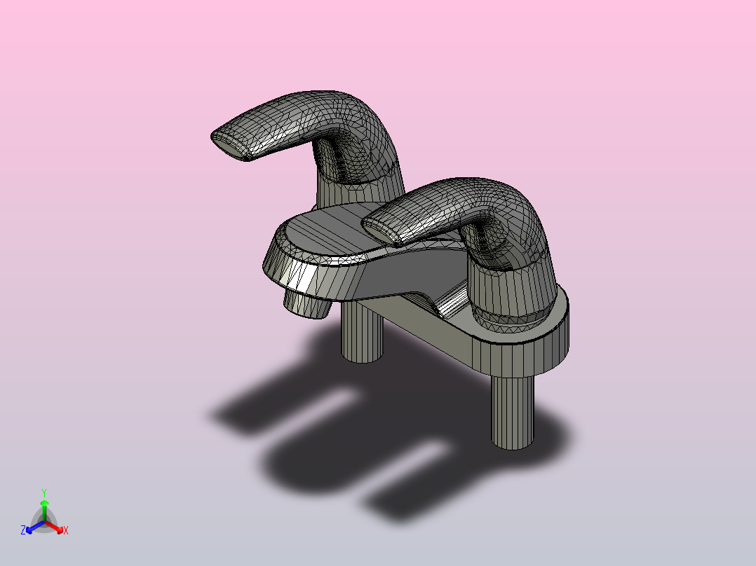 双把水龙头正等轴测图