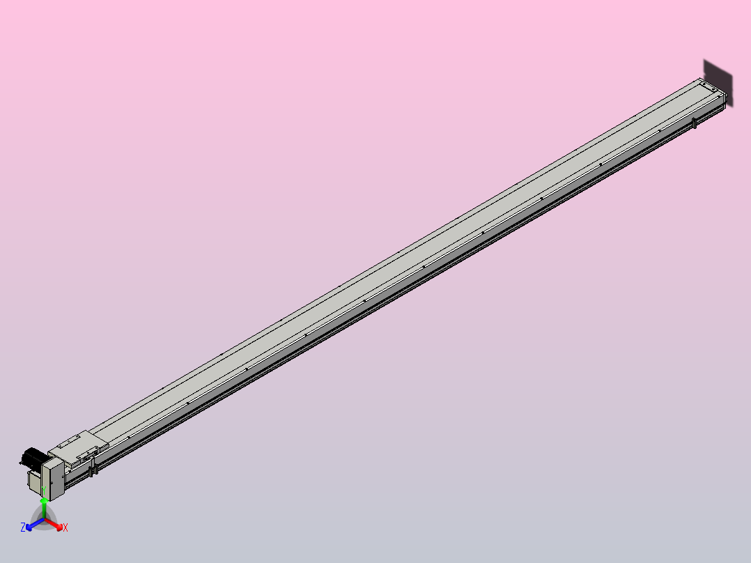 SCM14-3050-RU滚珠花健、支撑座、滚珠丝杠、交叉导轨、直线模组正等轴测图