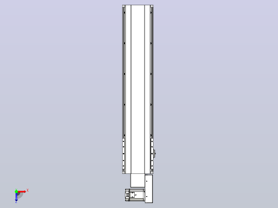 皮带直线轴半封闭可选导轨TPA-HNB-202D-140-L750-MR-C-P75-N3俯视图