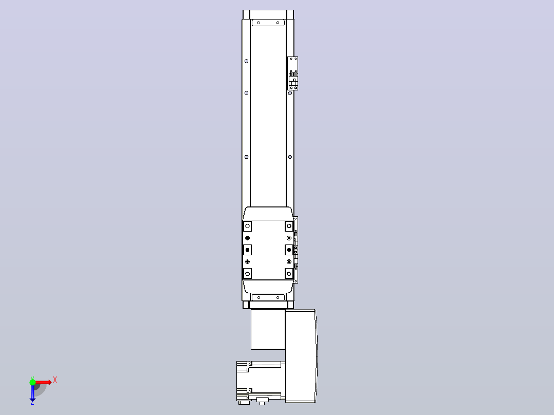 机器人皮带驱动直线轴TPA-GCB-80-P60-L250-QR-M20-N3俯视图