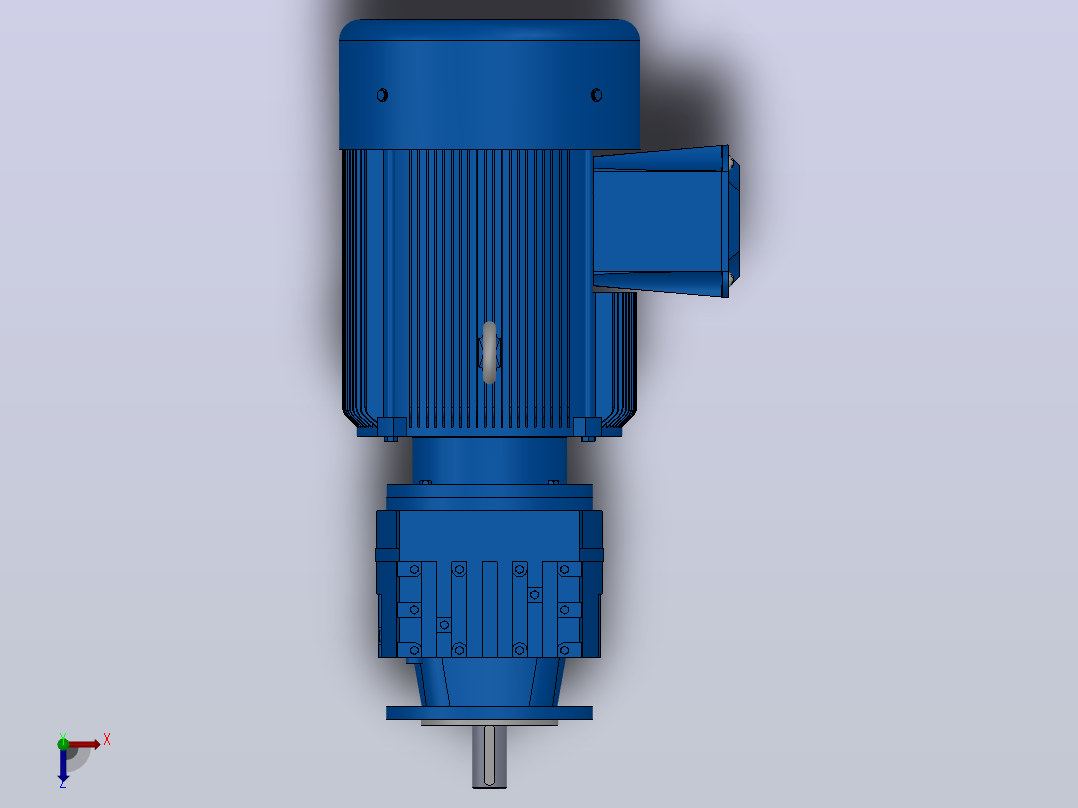 RF17法兰轴伸式安装斜齿轮减速机RF17-Y0.75-4P-80-M1-0°-Φ140俯视图