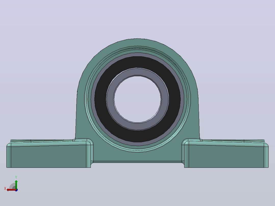 轴承座User Library-UCP205 PILLOW BLOCK后视图