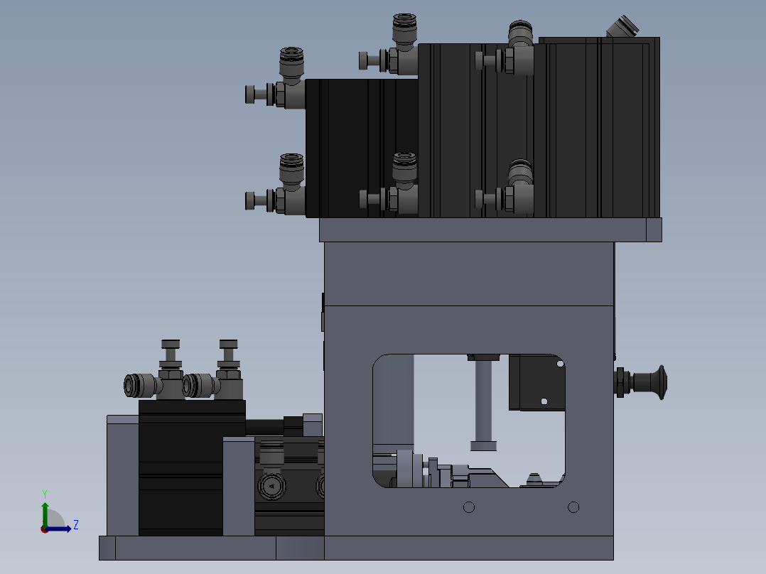 喷气管去毛刺工装左视图