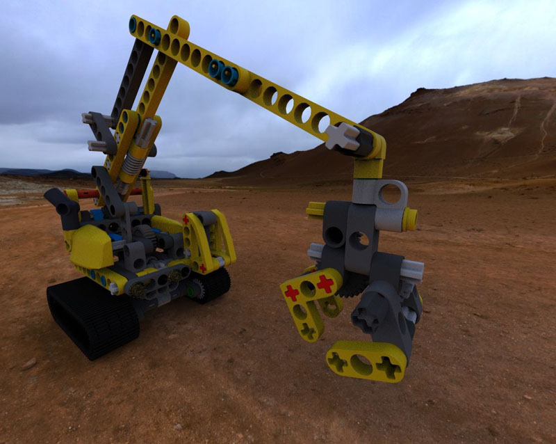 乐高技术挖掘机3D模型