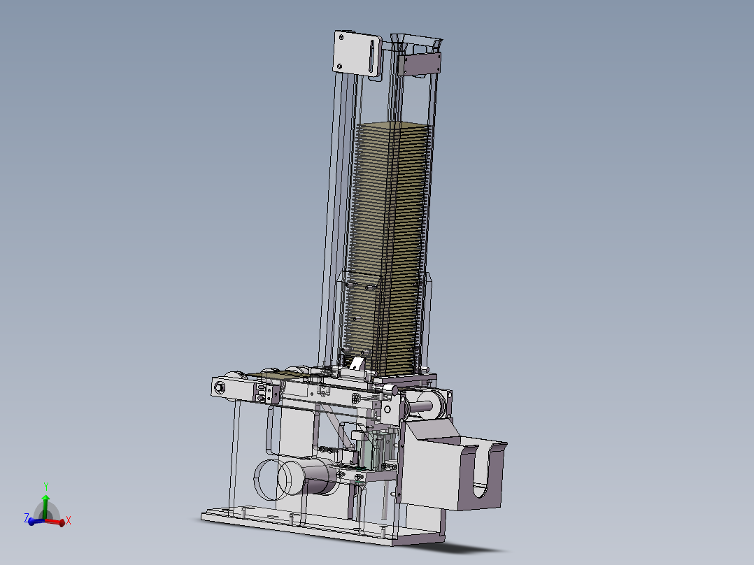 叠片自动出料机构3d图纸 机械结构原理设计 钢片送料机构3d模型