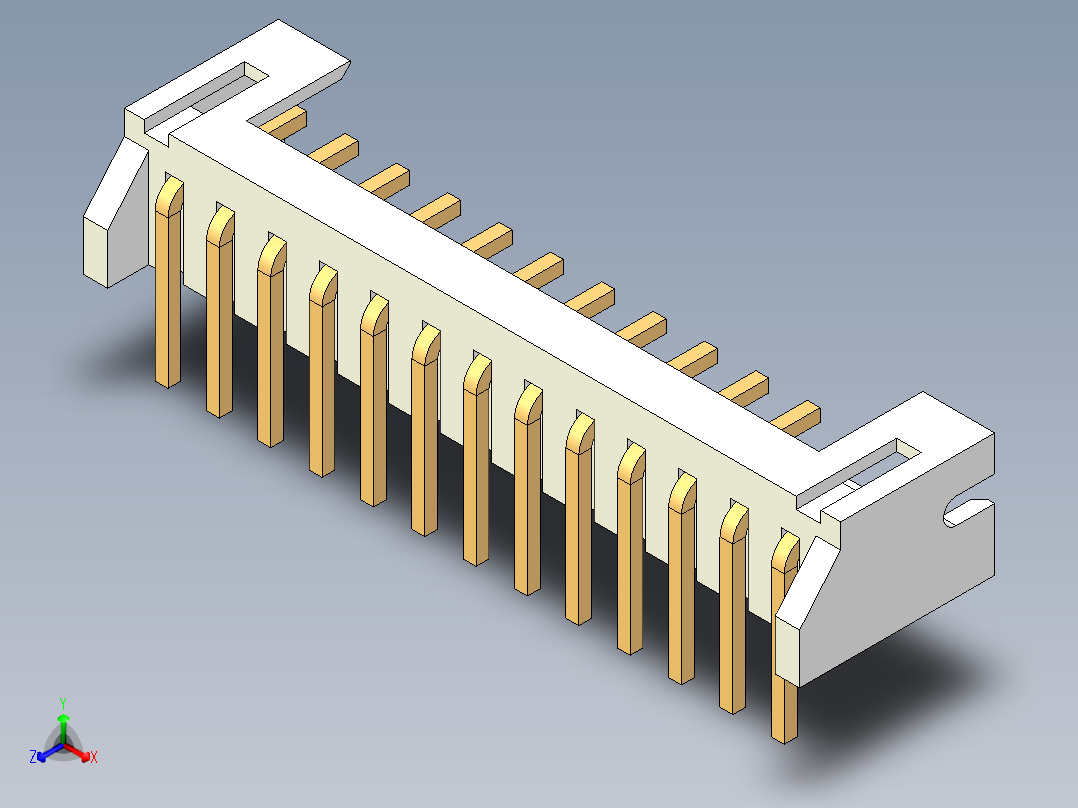 JST-S13B-PH-K-S正等轴测图