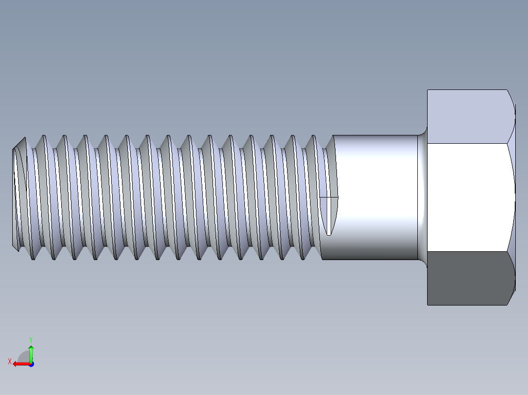 UNC 六角螺栓-Hex Bolt 0.375-16 x 1.25后视图