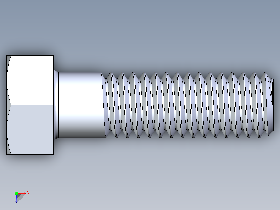 UNC 六角螺栓-Hex Bolt 0.375-16 x 1.25俯视图