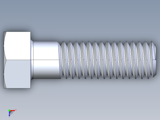 UNC 六角螺栓-Hex Bolt 0.375-16 x 1.25俯视缩略图