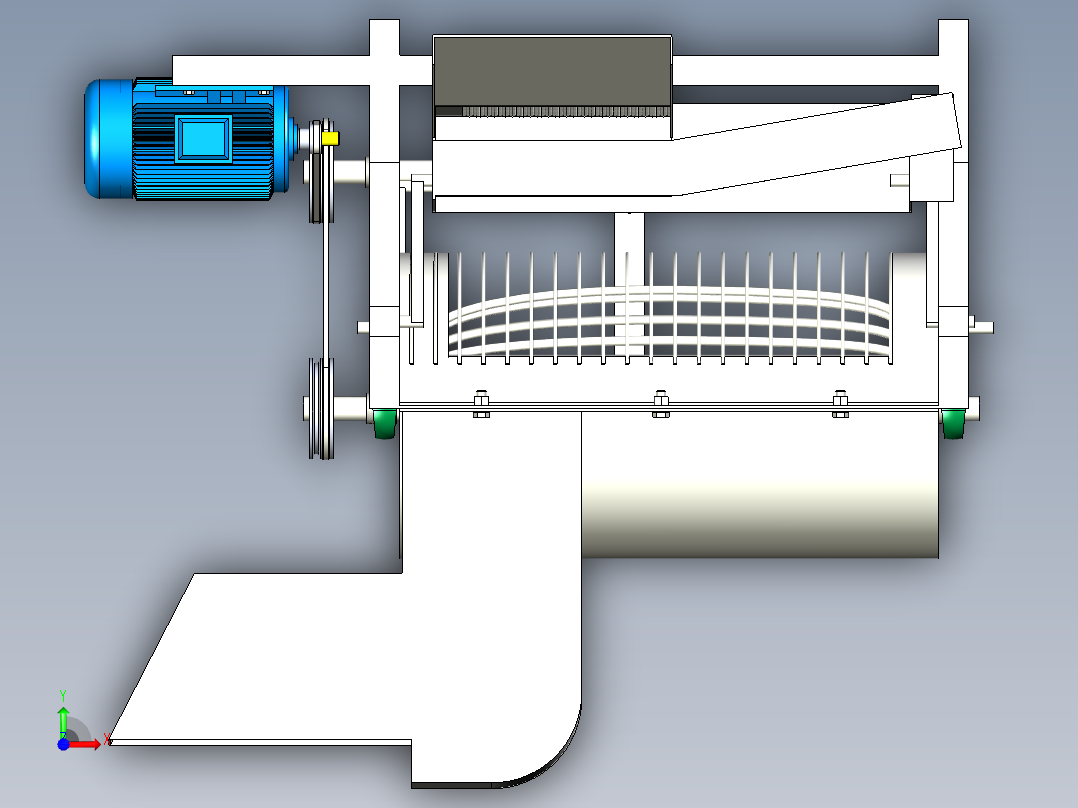 葵花脱粒机设计资料含三维二维说明书前视图