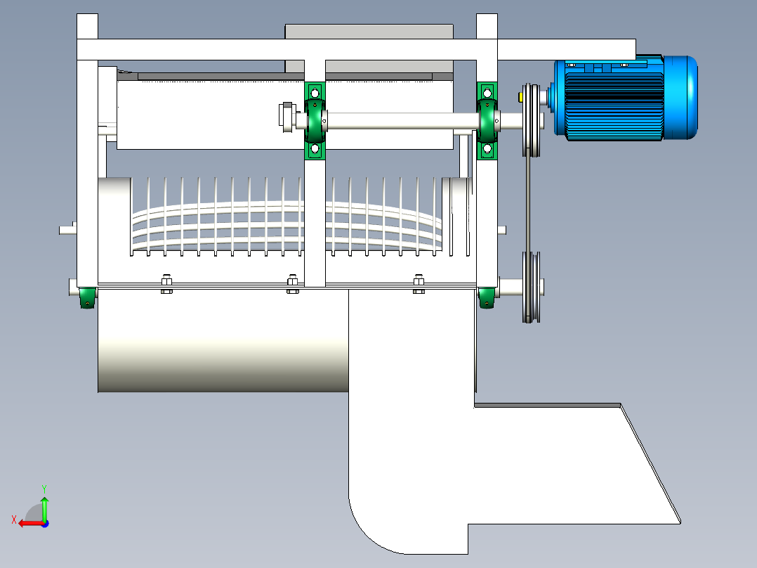 葵花脱粒机设计资料含三维二维说明书后视图