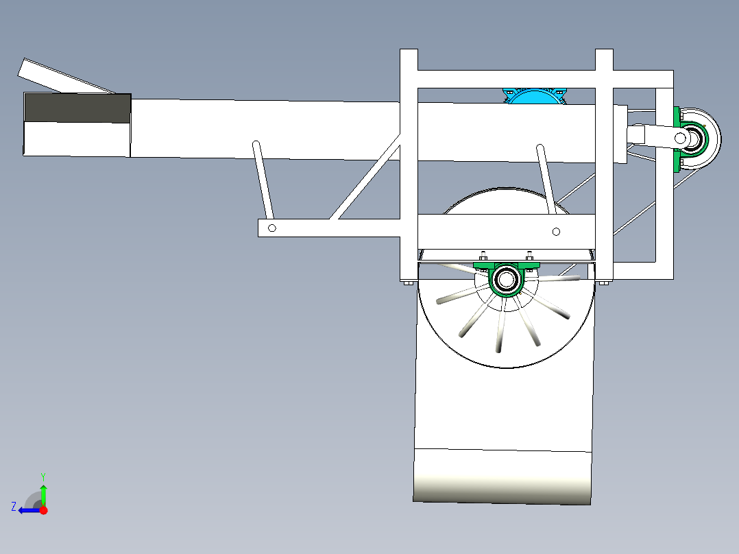 葵花脱粒机设计资料含三维二维说明书右视图
