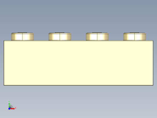 乐高套装 4421基本积木-4113916 - 3010 Brick Yellow - Tan Brick 1 x 4.STEP前视缩略图