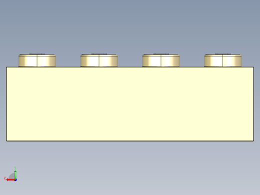 乐高套装 4421基本积木-4113916 - 3010 Brick Yellow - Tan Brick 1 x 4.STEP后视缩略图