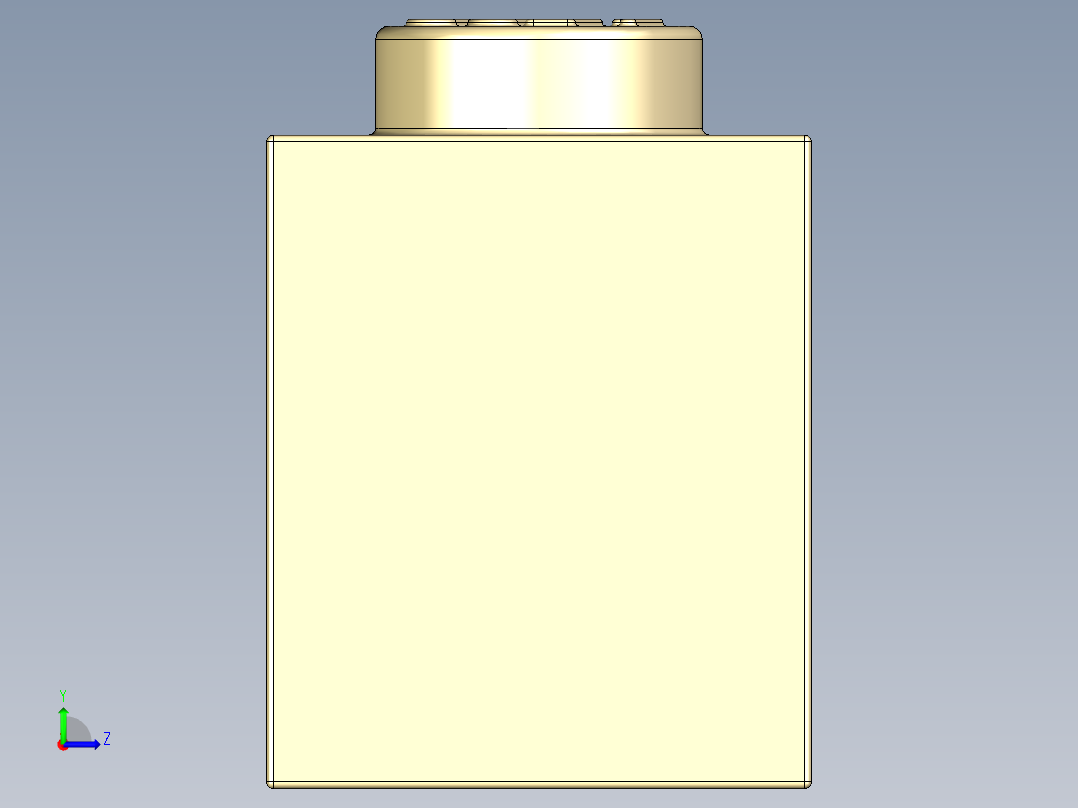 乐高套装 4421基本积木-4113916 - 3010 Brick Yellow - Tan Brick 1 x 4.STEP左视图