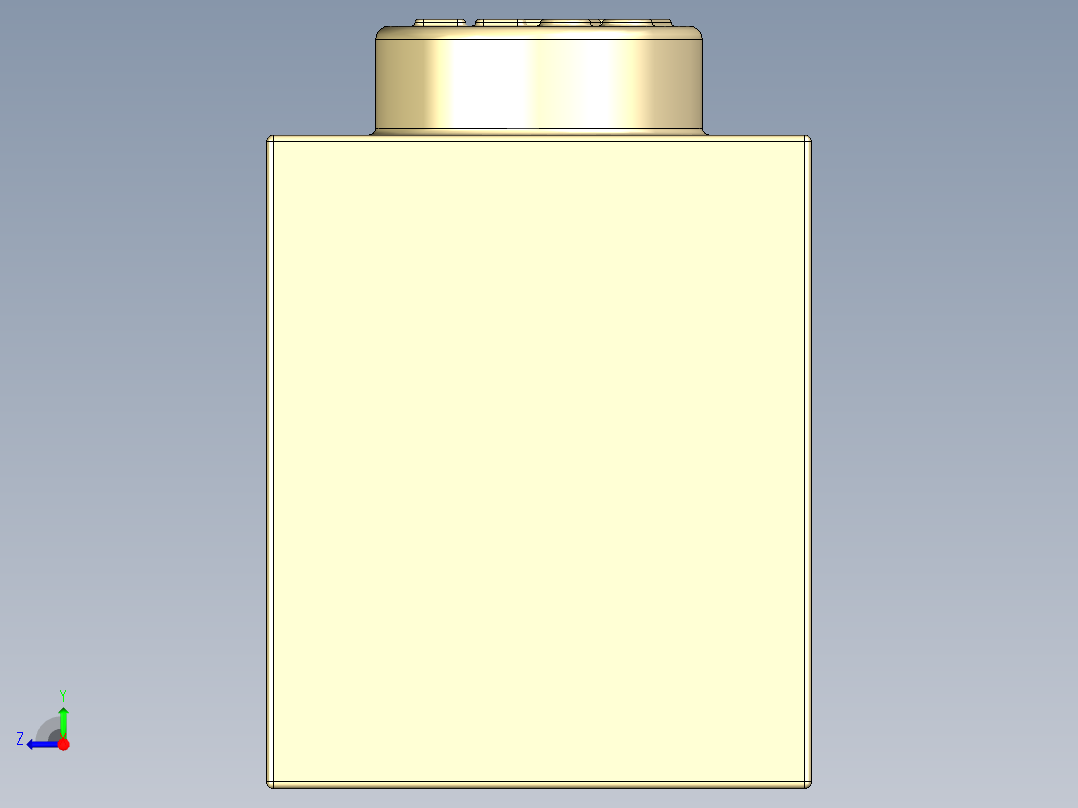 乐高套装 4421基本积木-4113916 - 3010 Brick Yellow - Tan Brick 1 x 4.STEP右视图