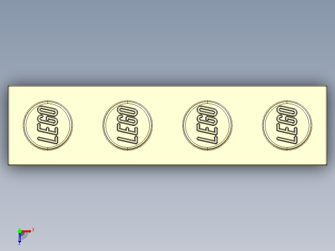 乐高套装 4421基本积木-4113916 - 3010 Brick Yellow - Tan Brick 1 x 4.STEP俯视图