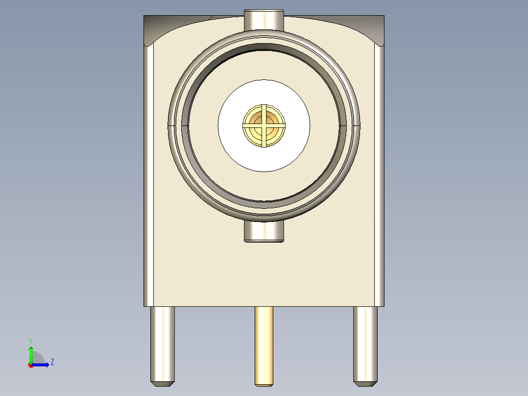 Rosenberger4GHz4千兆赫直角电路板同轴连接器(PN51K201-400N5)左视图