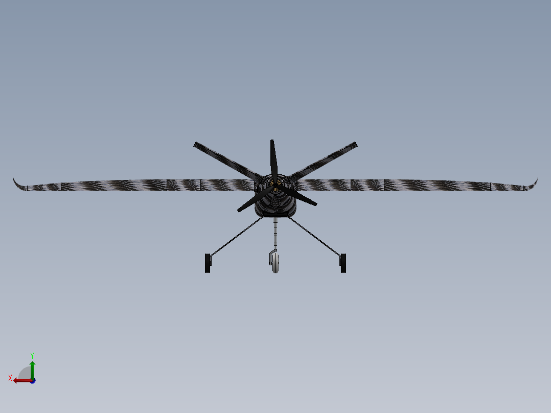 固定翼无人机后视图