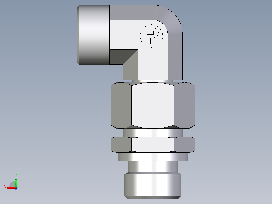 卡套式工业通用硬管接头EO_Assembled_adjustable_standpipe_elbow_EVW15LROMD71后视图