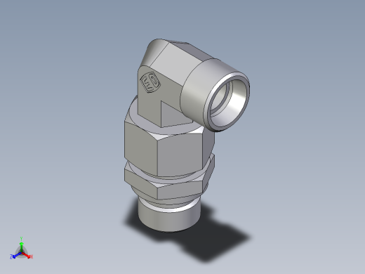 卡套式工业通用硬管接头EO_Assembled_adjustable_standpipe_elbow_EVW15LROMD71正等轴测缩略图