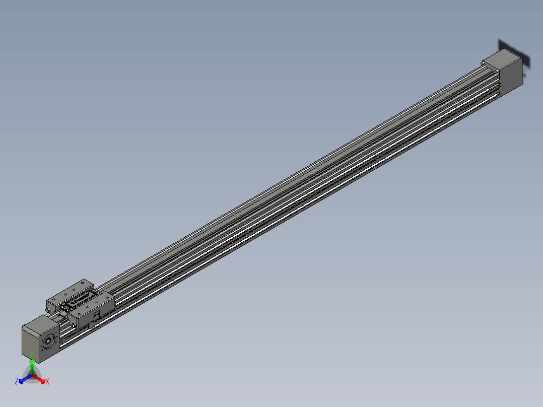 威洛博直线电机模组EB4-L80-S900-光轴正等轴测图