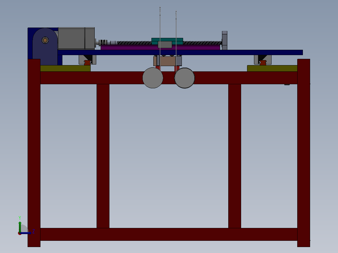 FDM双喷头打印机三维左视图