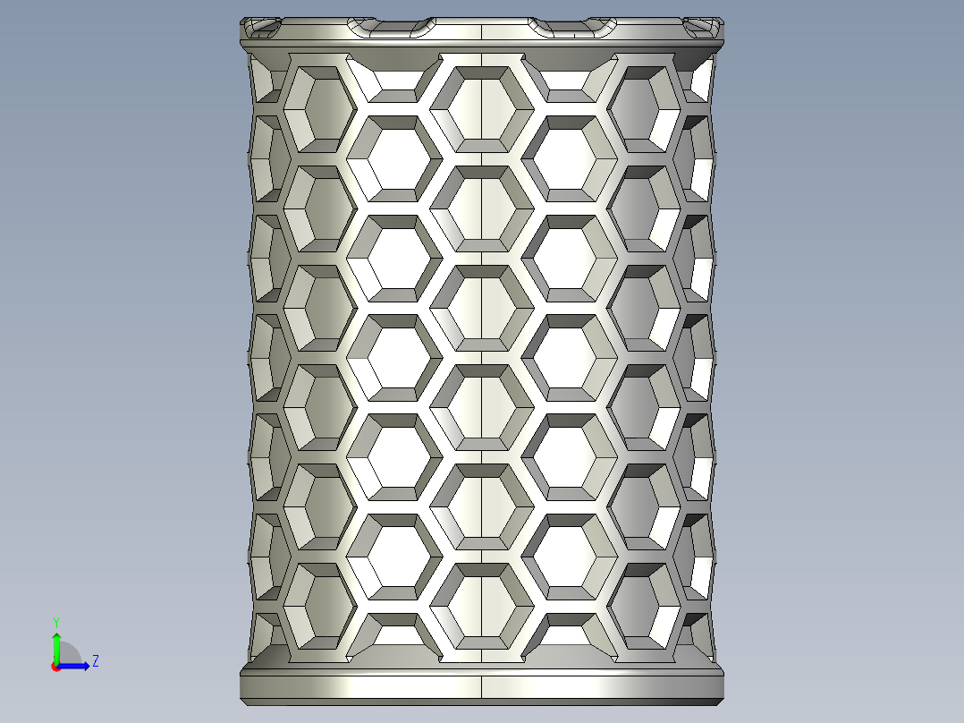 蜂窝笔筒左视图