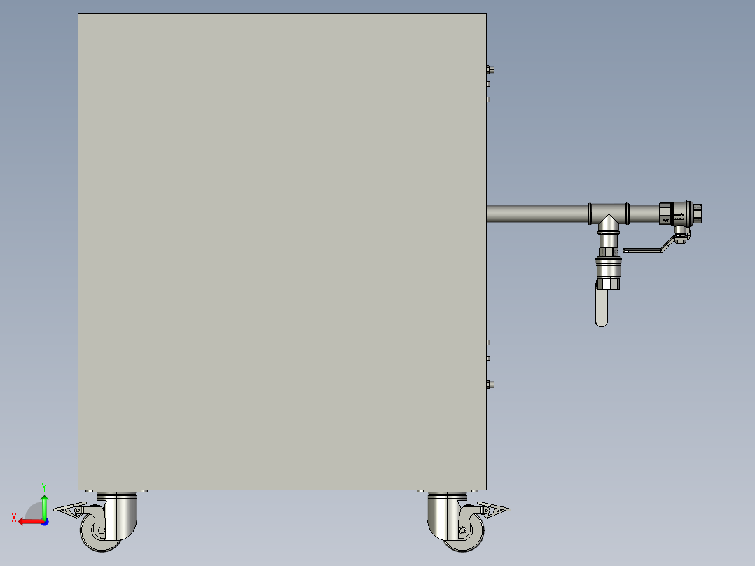 工业柜60x60x80cm后视图