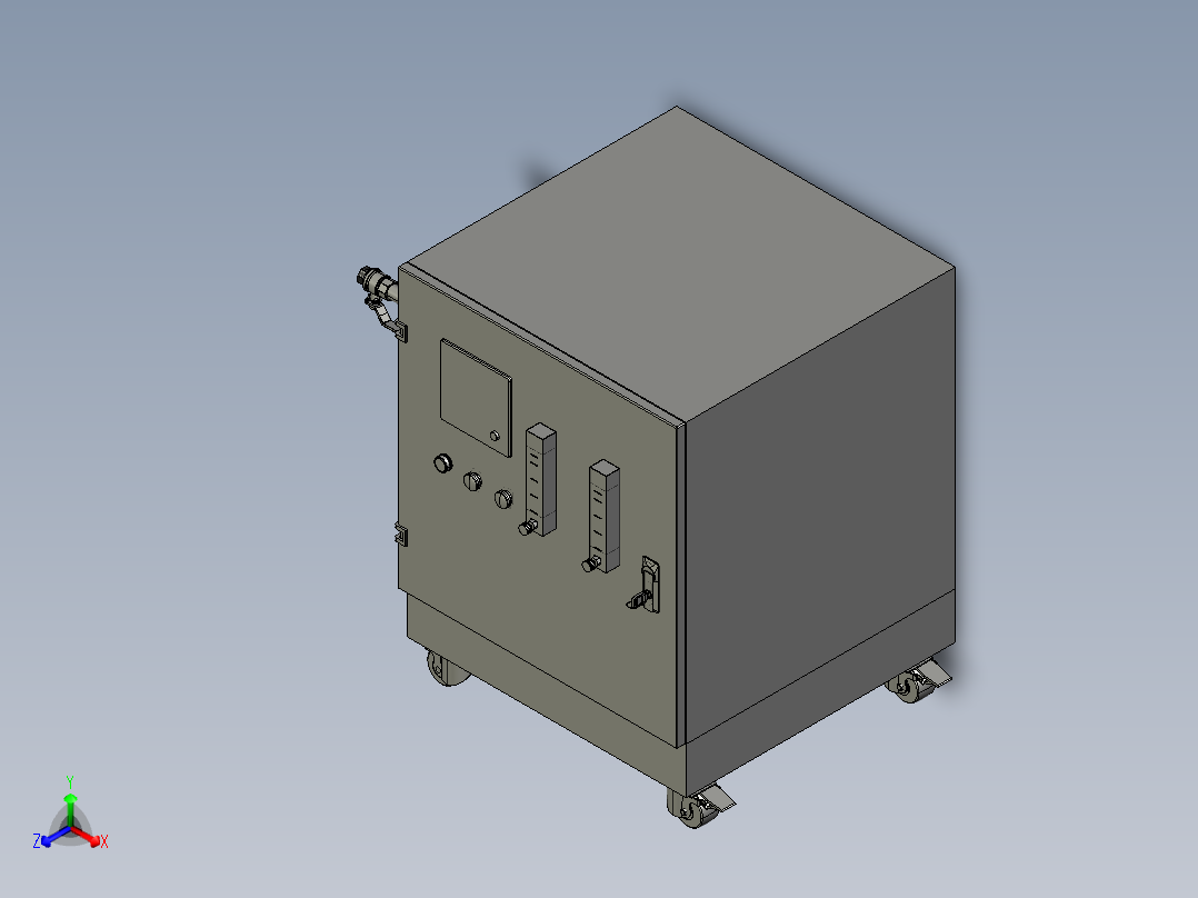 工业柜60x60x80cm正等轴测图