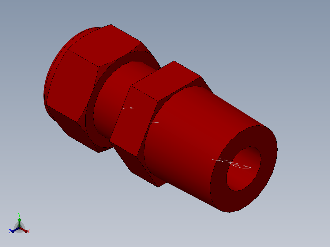 solidworks-lok male connector正等轴测图