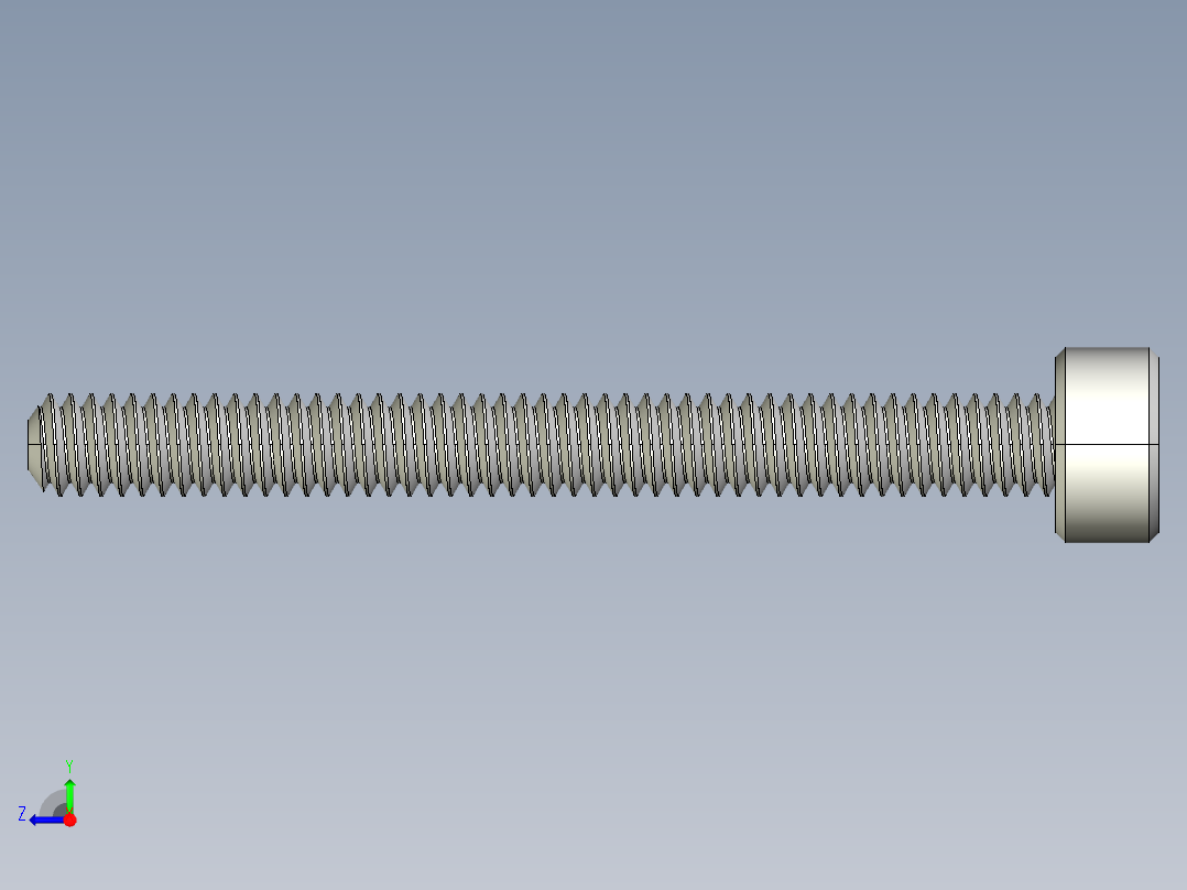 M2 x 0.4mm Thread 20mm LONG SOCKET HEAD CAP SCREW.IGS右视图