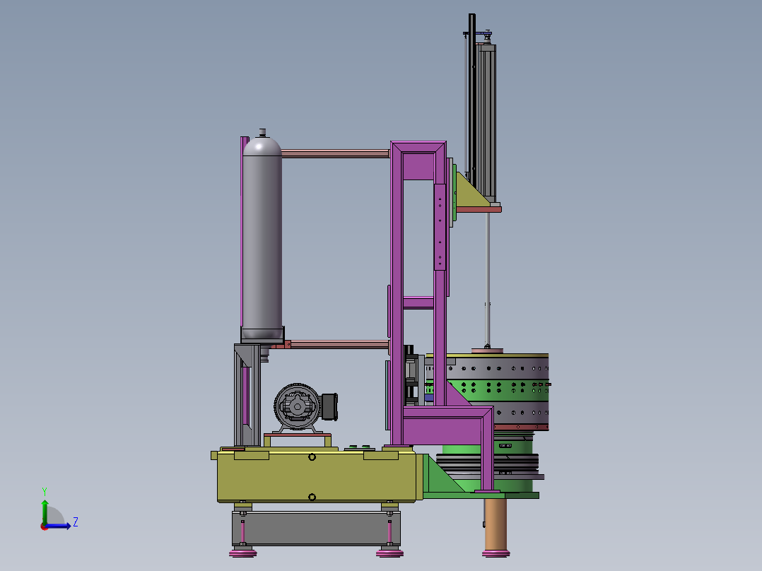 电机非标组装机左视图