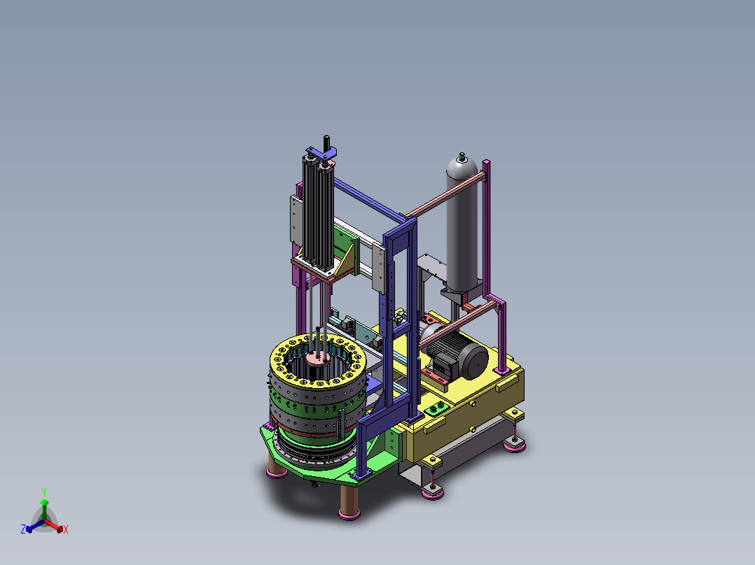 电机非标组装机正等轴测图