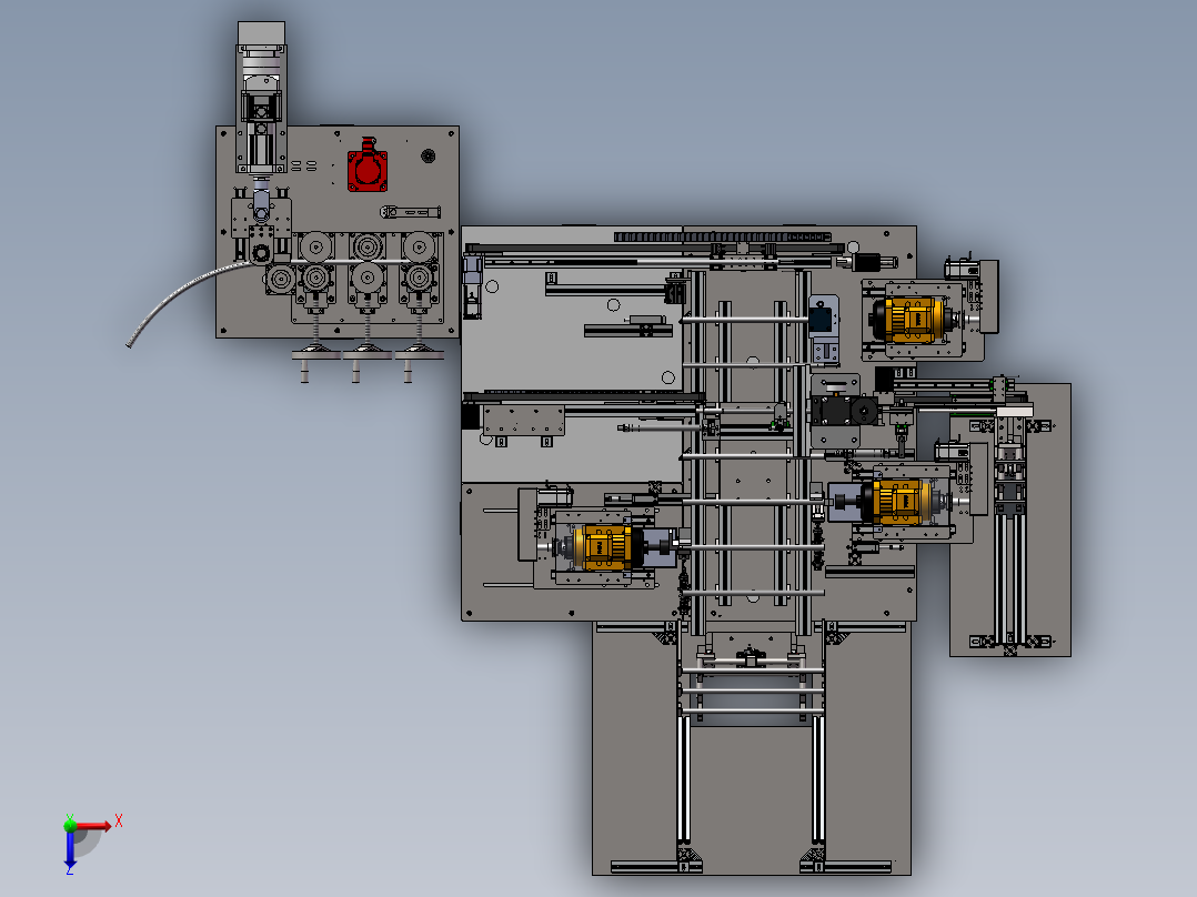 2023.02月-帐篷铝座弯管设备（sw20可编辑+工程图）俯视图