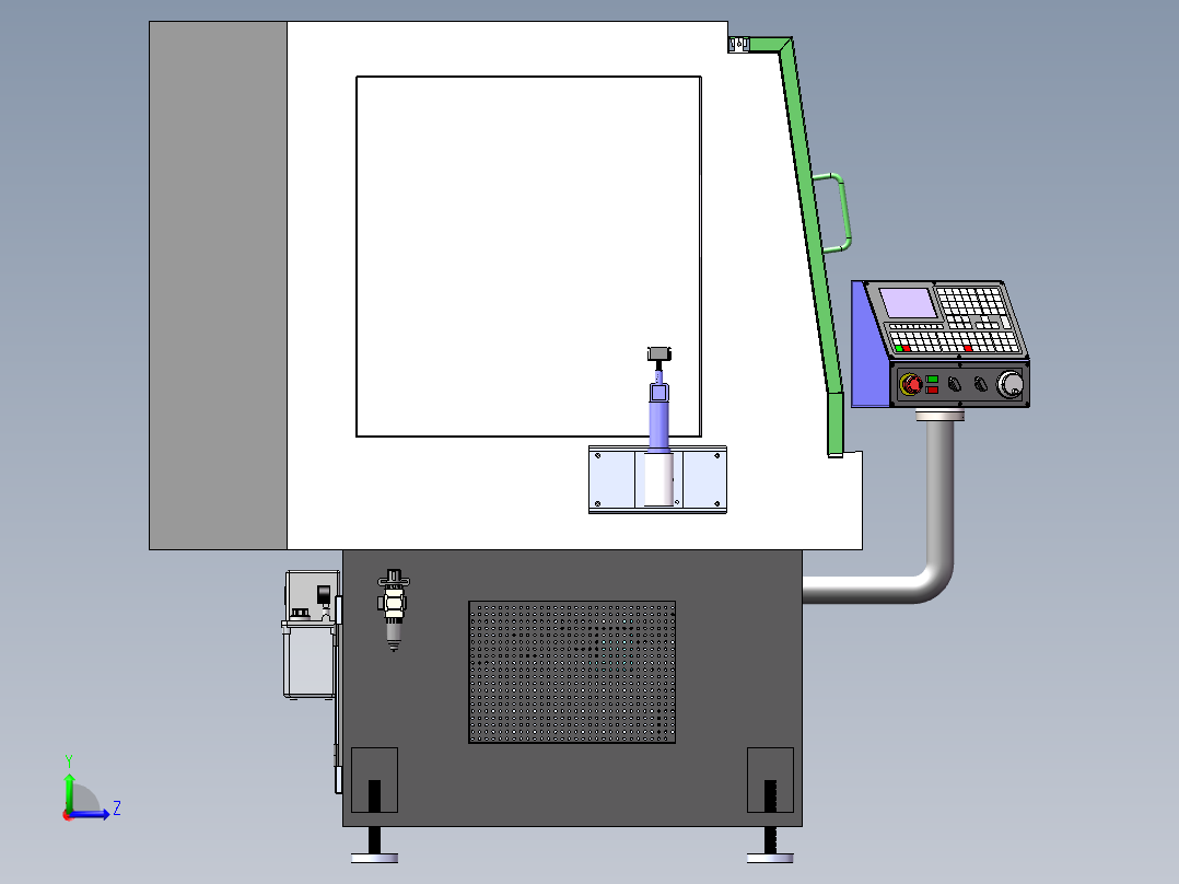 数控成型多头钻sw18可编辑左视图