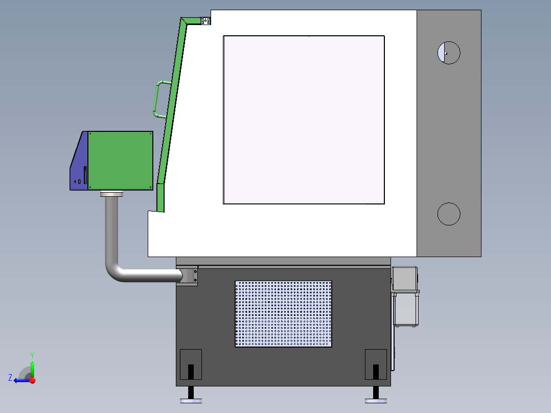 数控成型多头钻sw18可编辑右视图