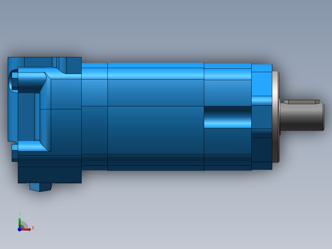 伊顿2K-395摆线液压马达平键标准轴前视图