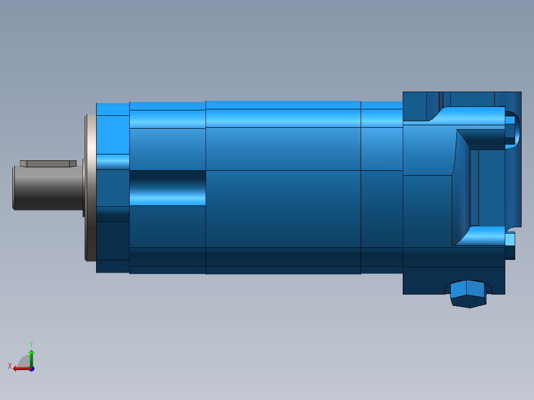 伊顿2K-395摆线液压马达平键标准轴后视图