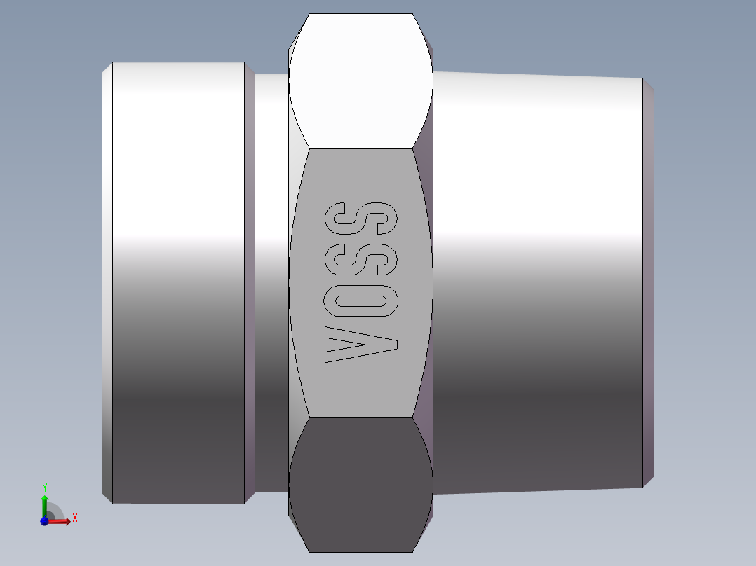 英制锥管螺纹直接头、1DT-52-24SP前视图