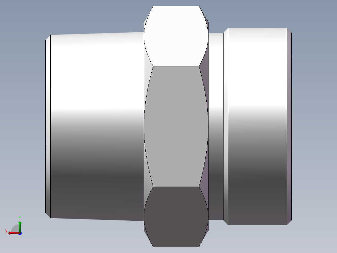 英制锥管螺纹直接头、1DT-52-24SP后视图