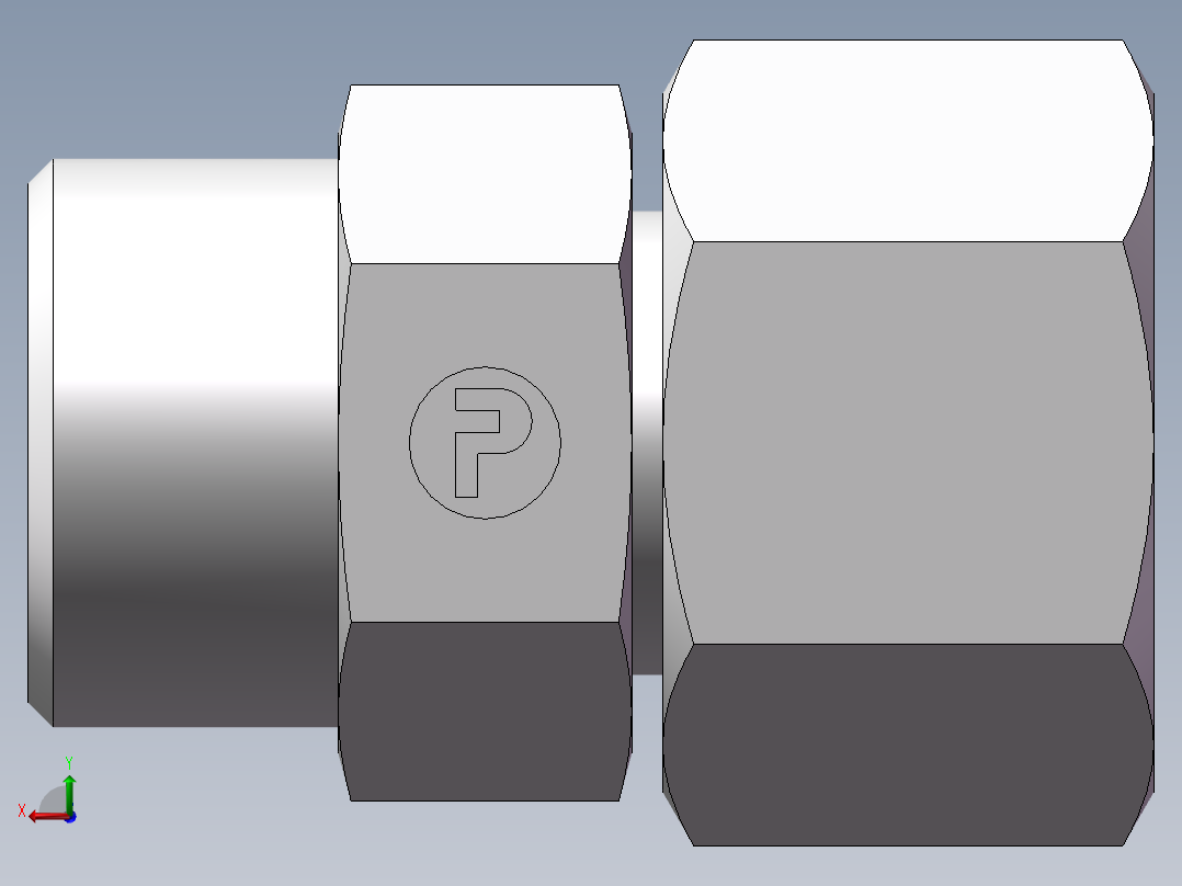 直通同径度接头、2C-22后视图