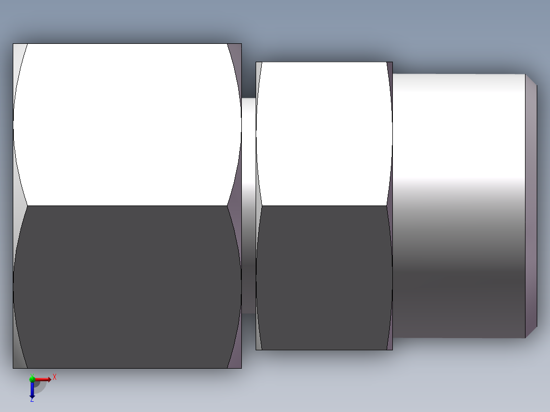直通同径度接头、2C-22俯视图