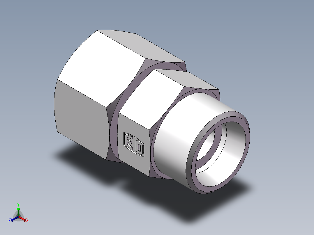 直通同径度接头、2C-22正等轴测图